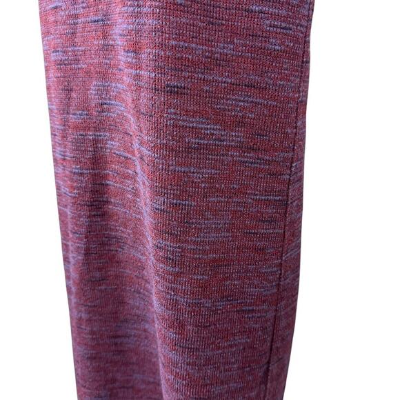 Ann Taylor Loft Women Plum Textured Knit Marled Short Sleeve Shift Style Dress L - Picture 9 of 16